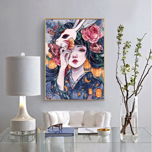 Diy 명화그리기 피포페인팅 꽃 연회 소녀 B + Set + 60 75