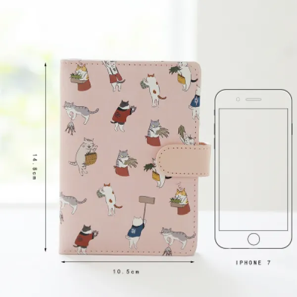 데코용품 아이디어 고양이 컬러페이지 일기공책 손장부 휴대용 스몰사이즈 노트 문구 공책 일본식 소녀하트 두꺼운 상큼 여성, T02-겉만 번지르르한 말 스몰사이즈-핑크