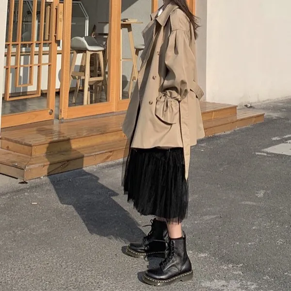 센슈얼드림 여성 청자켓 오버핏 트렌치코트 블레이저 마이 12k