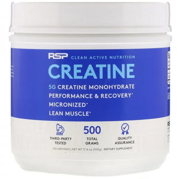 알에스피 RSP Nutrition Micronized Creatine Powder 미분화 크레아틴 분말 500g (17.6 oz), 3개묶음(10%할인), 1개