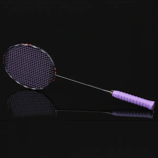 전 탄소 배드민턴 라켓 내구성 초경량 4u 공격 경기 훈련형 싱글 완성라켓 보라색