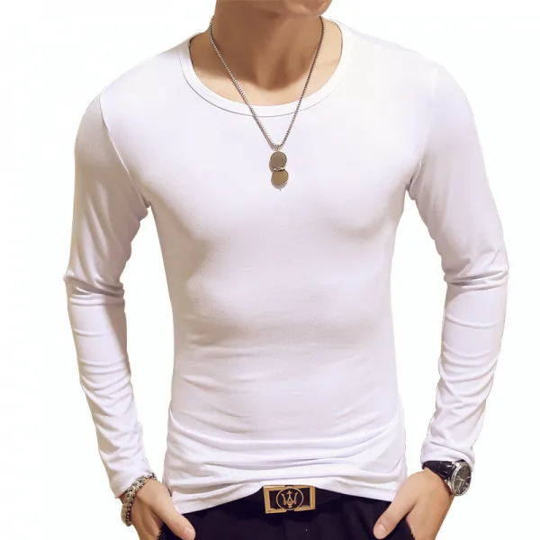 춘추 3군 미남자 티셔츠 긴팔 슬림 다색 정색 라운드 풀오버 남장 이너 메이커