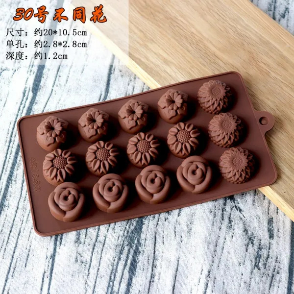 실리콘 파워 몰드 숫자 레터링 크리스마스 발렌타인 사랑 캐릭터 동물 과 빙글빙글 거푸집 30부동 꽃