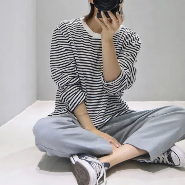 더옷장 루티스 스트라이프 긴팔 티셔츠