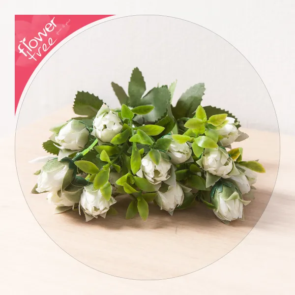 감성인테리어 예쁜 조화 모음 180종 / 플트 조화꽃 A, A10.봉우리장미부쉬 28cm-화이트