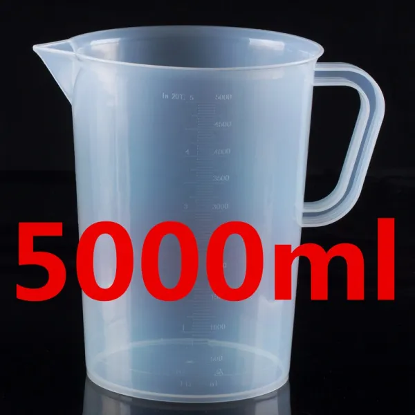 있음 눈금 극도 용기 헤아리다 계량컵 측량 온스컵 숏 비닐 플라스틱 스탠다드 투명, 5000ml