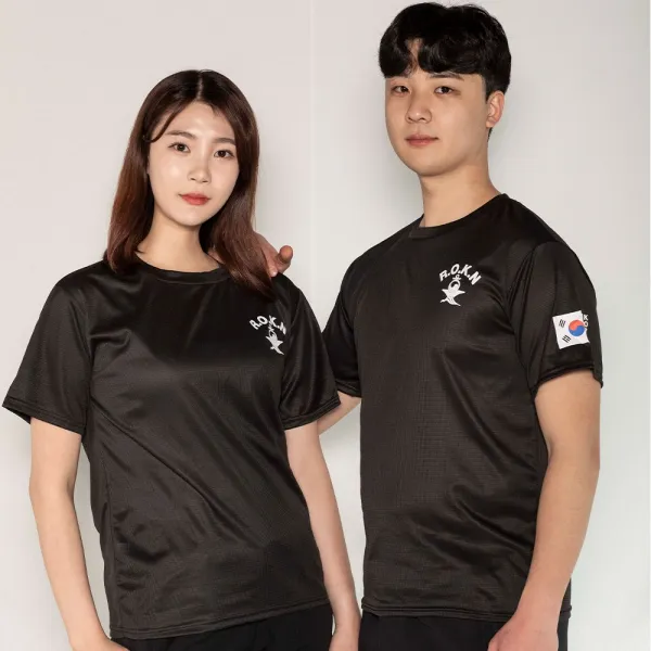 땡큐솔져 ROKN 해군 검정 반팔 2P