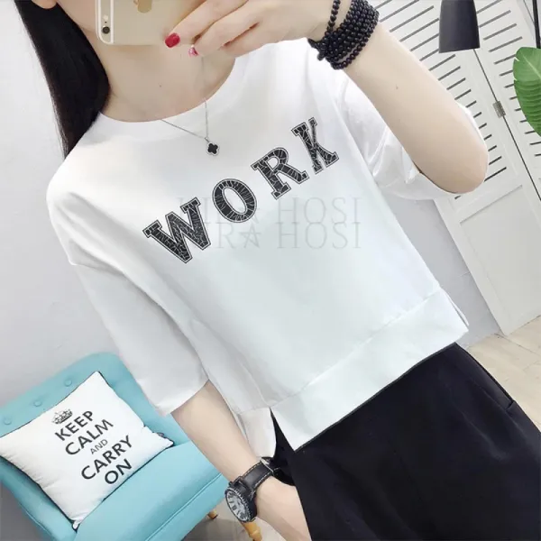 kirahosi 트렌디 배꼽 티셔츠 크롭티 반팔 슬림 여름 366호+덧신증정