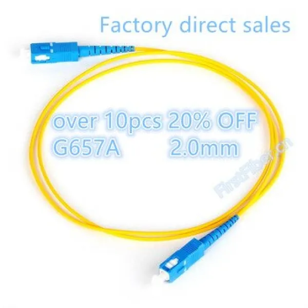 [해외] FIRSTFIBER 1 M SC UPCSC UPC G657A 광섬유 패치 케이블 점퍼 패치 코드 단면 2.0MM SC PCSC PC PVC SM 벤드 무신경, 상세내용표시