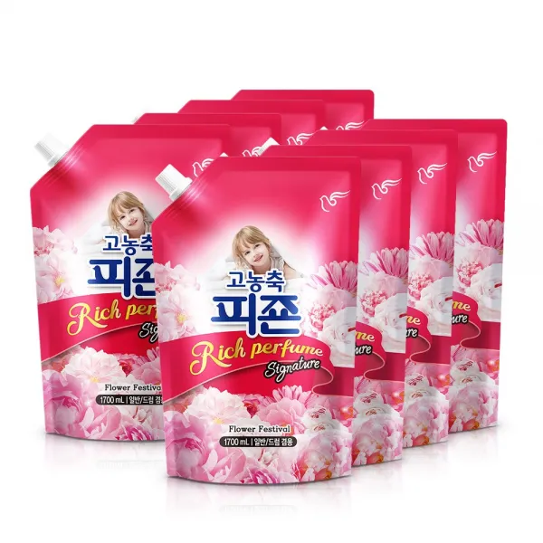 피죤 리치퍼퓸 시그니처 섬유유연제 1.7L 플라워페스티벌 리필형, 8개