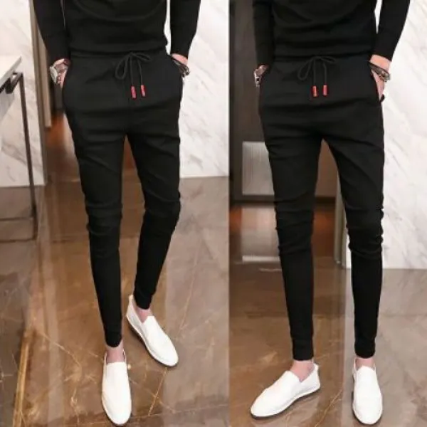 남성 바지 스판 신축성 네트레드 같은 스판 슬림 슬랙스 남사회정신 슬랙스 봄여름 캐주얼 9부 스키니남