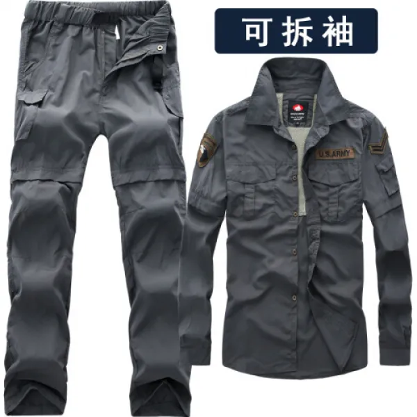 동맹군 통기배한속건의속건 바지 호외옷속건의상바지 남상세트철회색 5XL(5)