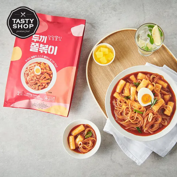 [두끼] 떡볶이 맛집브랜드의 매콤달콤 즉석쫄볶이 490g (2팩), 단품