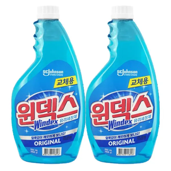 윈덱스 세계적 유리세정제 리필 교체용 660ml, 2개