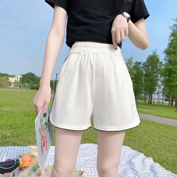 리키스컴퍼니 스포츠 레저 바지 정만기 여름 얇은 와이드 루즈핏 캐주얼바지 운동 하이웨이스트팬츠 스트레이트핏 일자 반바지