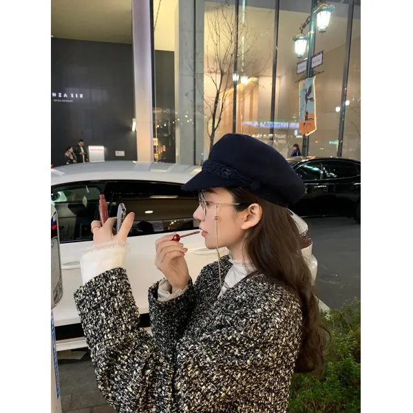 THEHANDLE 궁중 아웃라인 스윗 여성 숏 울코트코디 겨울 가을 클래식