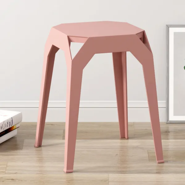 Mar.23 74번 가후 플라스틱 걸상 가정용 하이 벤치 하이 벤치 심플 레스토랑 식탁 거실 등단z 두 껍 게. 복숭아 가루.