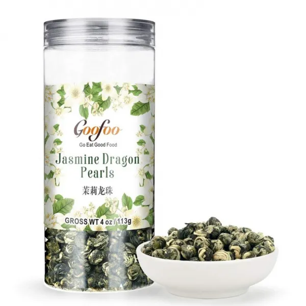 [미국직구]Goofoo 재스민 드래곤 펄 그린 티 루스 리프 중국 그린 허브 티 5.4Oz, 선택, 상세설명참조