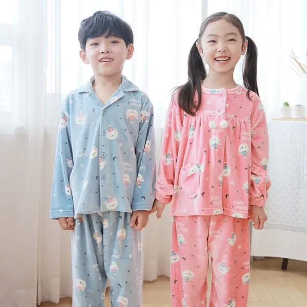 혀니미니 100853 남자여자 아동잠옷울트라밍크 스판 수면잠옷