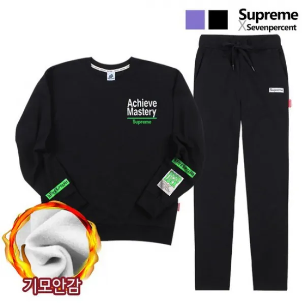 [세븐퍼센트x슈프림] 기모 맨투맨 SET 마스터