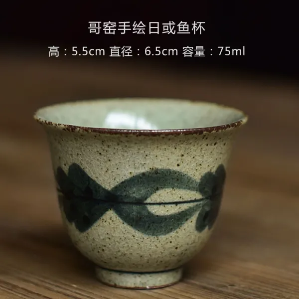 도벽 가요 페인팅 차를 음미하는 찻잔 도자기 궁푸차 구, 가요 페인팅 일 또는 물고기컵