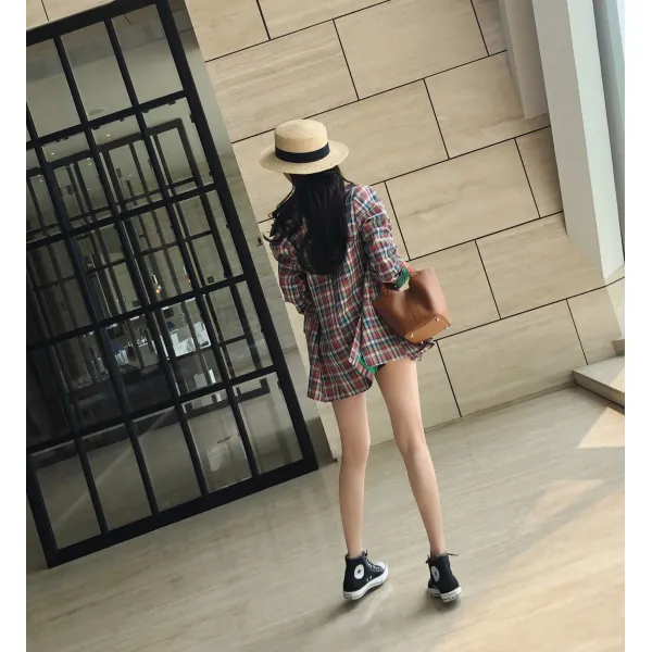 오버핏 체크자켓 박시 대디자켓 토끼 VIP샵 맏형곽서 체크 패턴