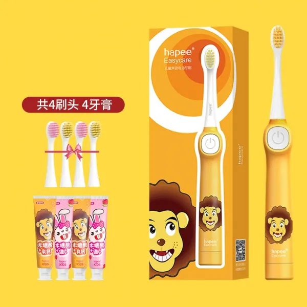 클릭커머스 음파전동칫솔모 신허고 있다 3세 6세 12 비를 충전함 양식 어린 소프트 털 자동, 어린사자 타입 （도합 4카모 박쥐 _