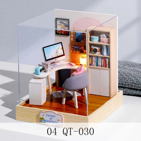 HY diy 오막살이 행복 각 핸드메이드 모형 완구 자그마한 집 창의적인 생일선물 녀성 XT20 A10, 04 QT-030