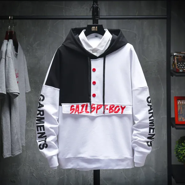 Dec.16 10번 봄가을 남성 후드트렌드 루즈핏 캐주얼 긴팔 상의 봄 남성복습하다Z