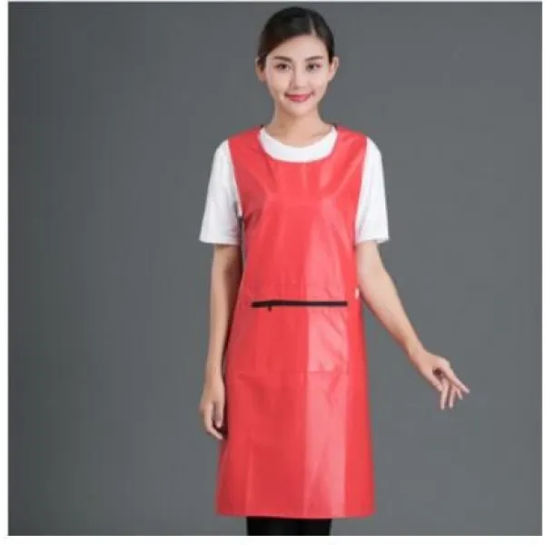 Pu 여성 수산 전용 죽이다 물고기 기름방지 소프트레더 가정용 남자 둘레 허리 피우 지퍼형 와인레드