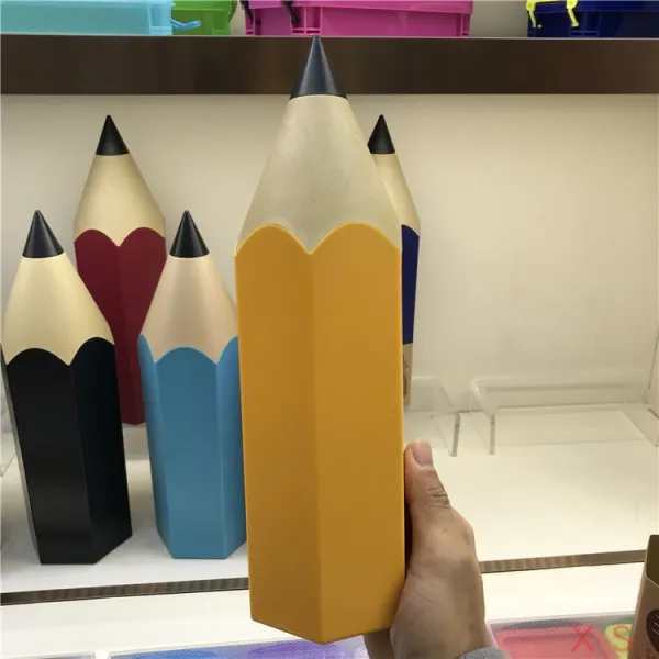 몽땅연필 연필꽂이 몽당연필 펜홀더 다용도정리함, 옐로우