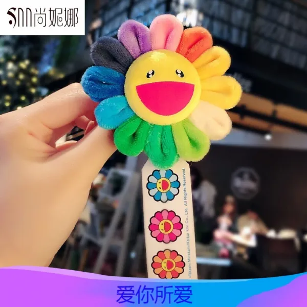 화 천 위 태양 화 왕 이 보 와 같은 디자인 의 모직 브로치 마을 에 사 랑스 러 운 데 이 리본 장식 1 # 칠 채 태양 화 소장 플러스 구 매 우선 