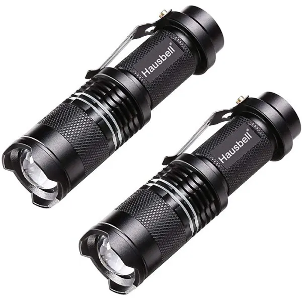 플래시라이트 휴대용 플래시라이트 7W 미니 LED 플래시라이트 전술적 플래시라이트 줌 가능한 고루멘 워터 저항성 3 라이트 모드 어린이 캠핑 하이킹 2팩, 상세페이지 참조