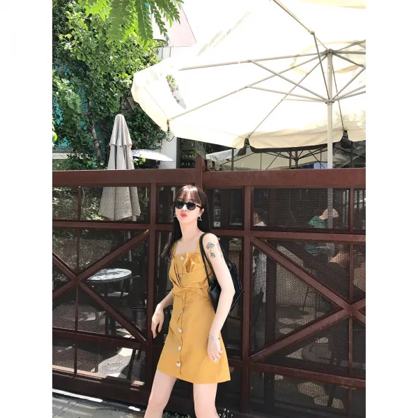 온브랜드 H라인멜빵원피스 한시 복지 비품질 문제 여름 허리보정 민소매 갓길 끈나시 슬립