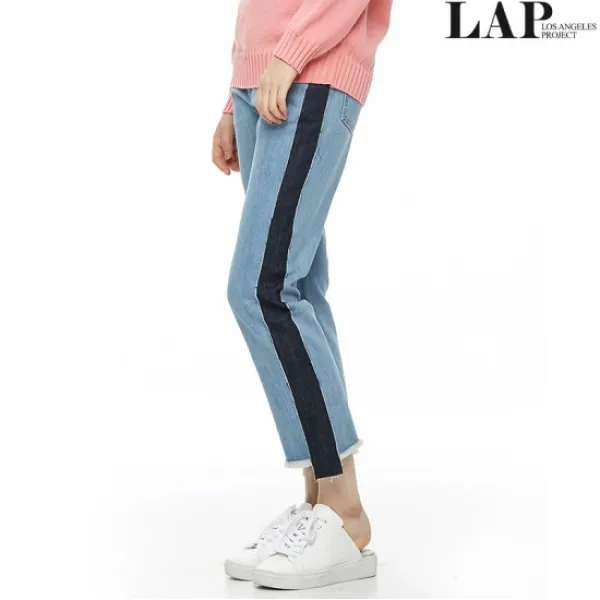 LAP 랩(LAP 자수 와끼 배색 데님PT AH2DP266_IN_O1W5