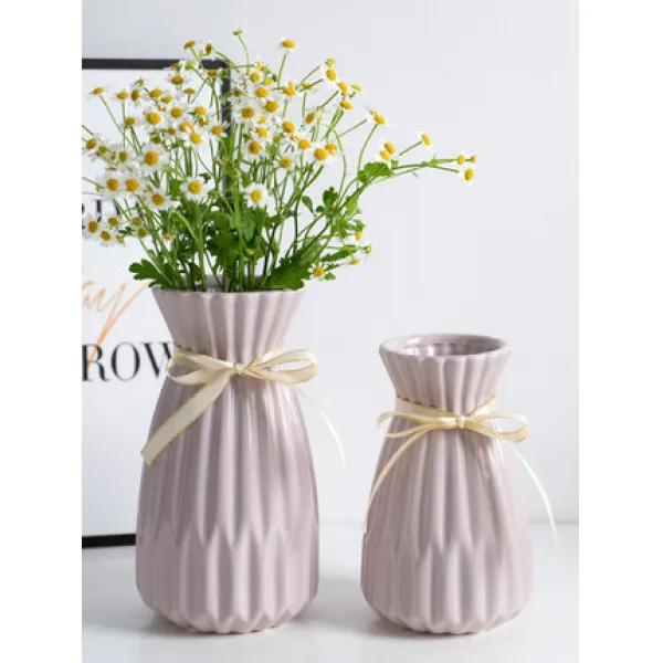 모던 심플 도자기 화병 북유럽 크리에이티브 데스크톱 거실 꽃꽂이 드라이아워 모던세라믹화병-24339, 옵션01, 중간 정도