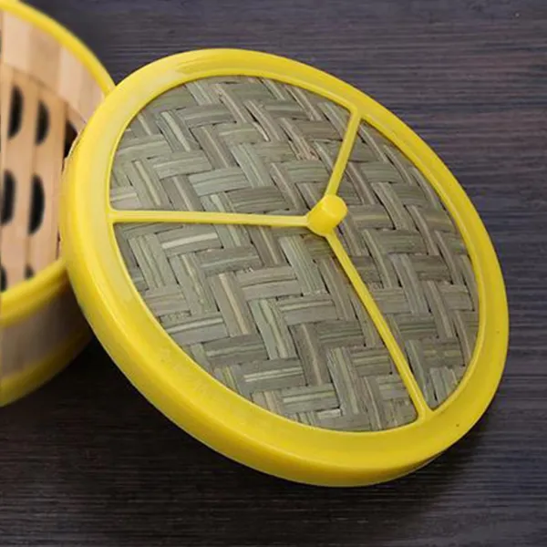 Zld 대나무 만두 기선 바구니 가정 부엌을위한 길쌈 된 뚜껑 메시 매트리스 패드 23