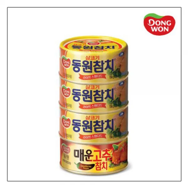 [AQW_5403042] 동원참치150g 3 + 매운고추참치150g 1 총48개 묶음, 단일상품