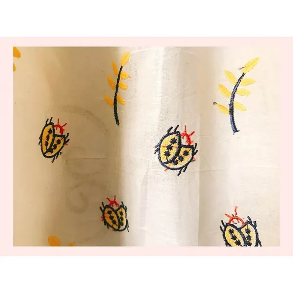 큰창커튼 동 농촌 격 가시 전원 무드 순면 코튼 창포 수놓다 방 완성함 부유품 찬장 커튼이 잘리다 2938828592, A타입 베이지 색 내막 천 작은 벌레, 평평하게깔면 폭 120 높이 130