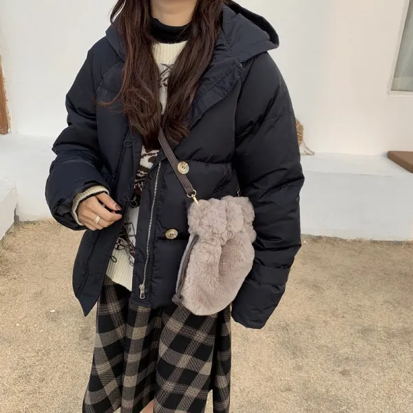 소녀 큐트 뽀글이 백 가방 여성 버켓백 숄더 크로스 미니 유행