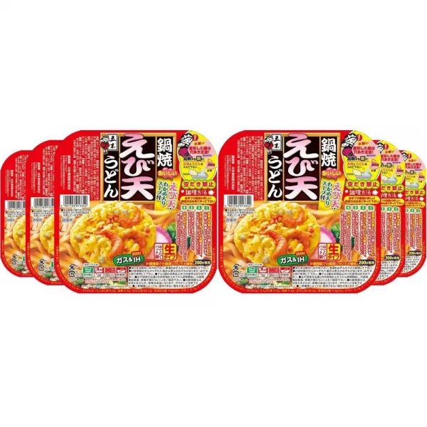 이츠키식품 나베야키 에비텐 우동 220g x 6개, 1세트