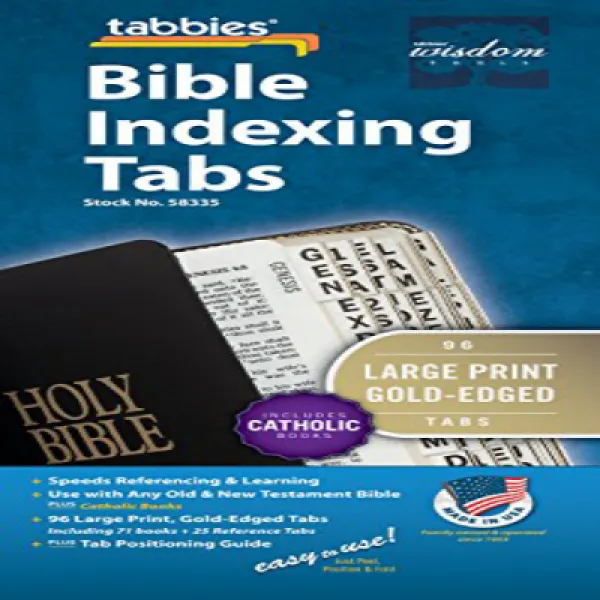 Large Print Catholic Goldtone-Edged Adhesive Old and New Testament Bible Indexing Tabs 큰 활자체 가톨릭 골드, 1