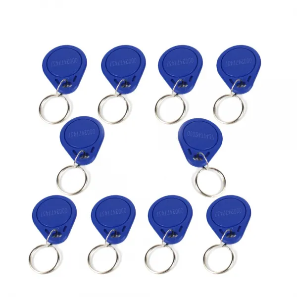10pcs 액세스 제어 RFID Keyfobs 125KHz 근접 ID 토큰 태그 키 Keyfobs 문 액세스 제어 시스템에 대 한 파란색 색상 F1661B