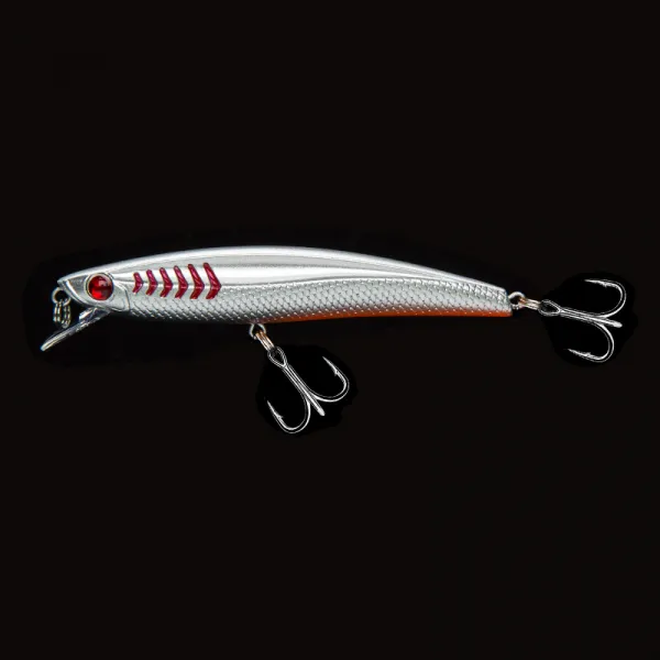 카윙 치존 방 CY11890MM9G잠복해 있다 다크 1메터 부수 쌀 낙담수 농어 원투형 인조미끼, 레드 실버 （1번 ）