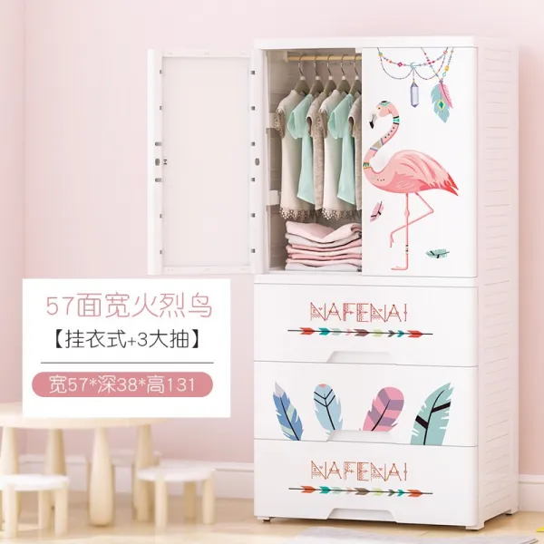 플라스틱수납장 옷장 의류 정리상자 플라스틱 사물함 수납장 더블도어 서랍식, C02-더블도어 옷걸이(상층 더블도어+3단 서랍)