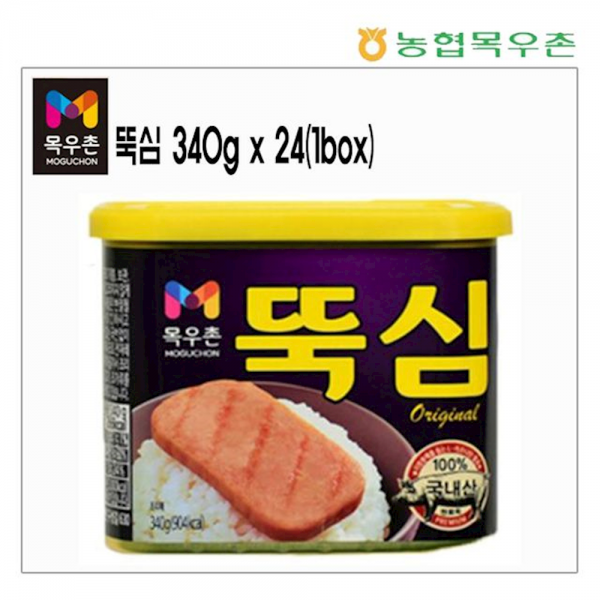 목우촌 뚝심340g x 24캔 김밥 스팸 주먹밥 안짠햄 런천미트, 1개