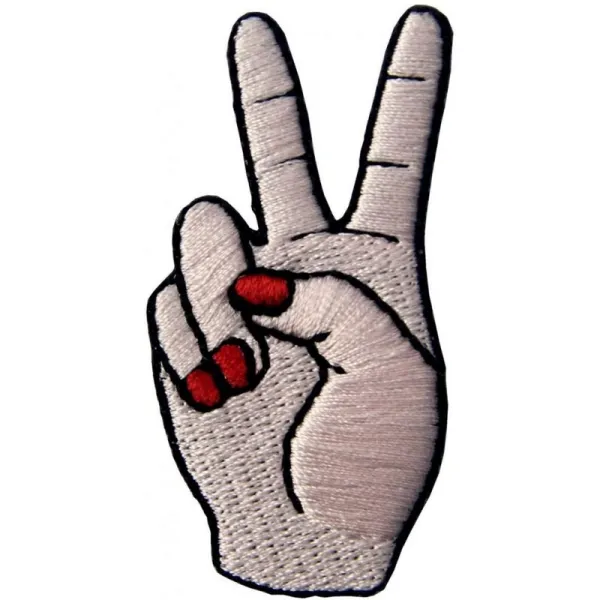 제긴 평화 표지판 여성 용 핑거 서클 자수 철 에 근처 얼룩