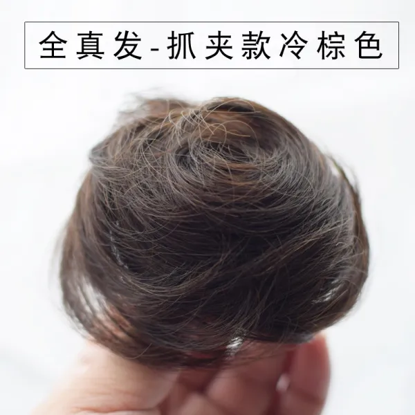 집게머리 가발 여 스몰 동그라미 반 자 환자 머리 꾸미기 게으름뱅이 개성판발 기, 1, 큰집게 타입 다이어스트 갈색