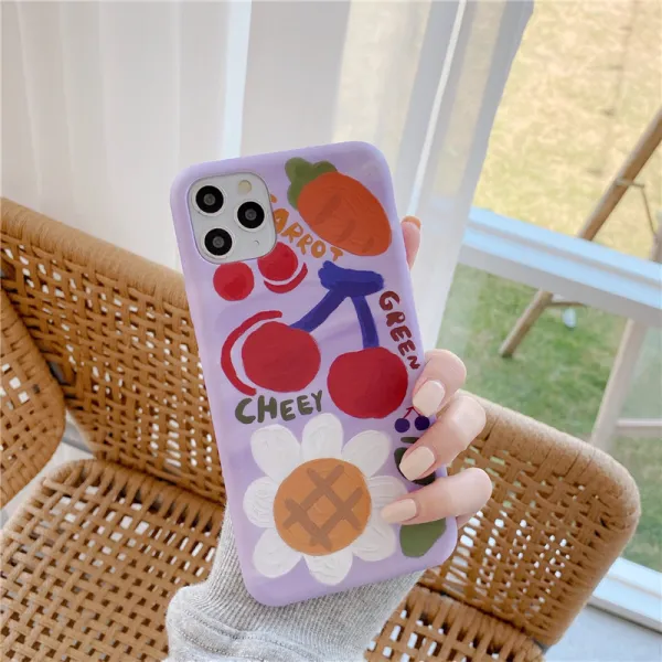 ins 개성 한풍 체리 11proxsmax 핸드 케이스 폰78plus 소프트케이스 xr