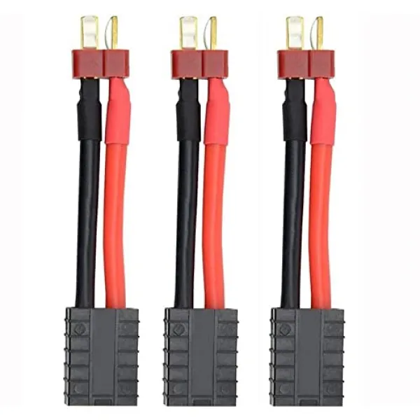 NMT Youme 3pcs 남성 학장 T- 여성 TRX Traxxas 커넥터 어댑터 케이블 Traxxas 슬래시 E Revo 용 RC Lipo - P088907DZXQ1QX6, 기본